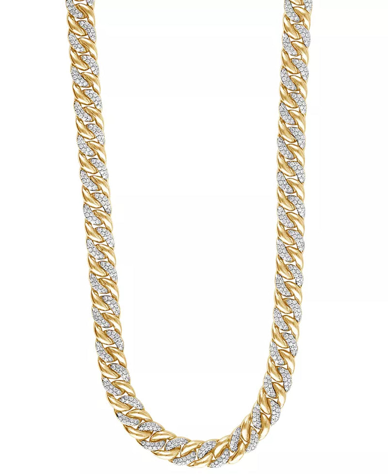 Men'S Diamond Curb Link Chain 22" Statement Necklace (5 Ct. T.W.) in Sterling Silver or 14K Gold-Plated Sterling Silver