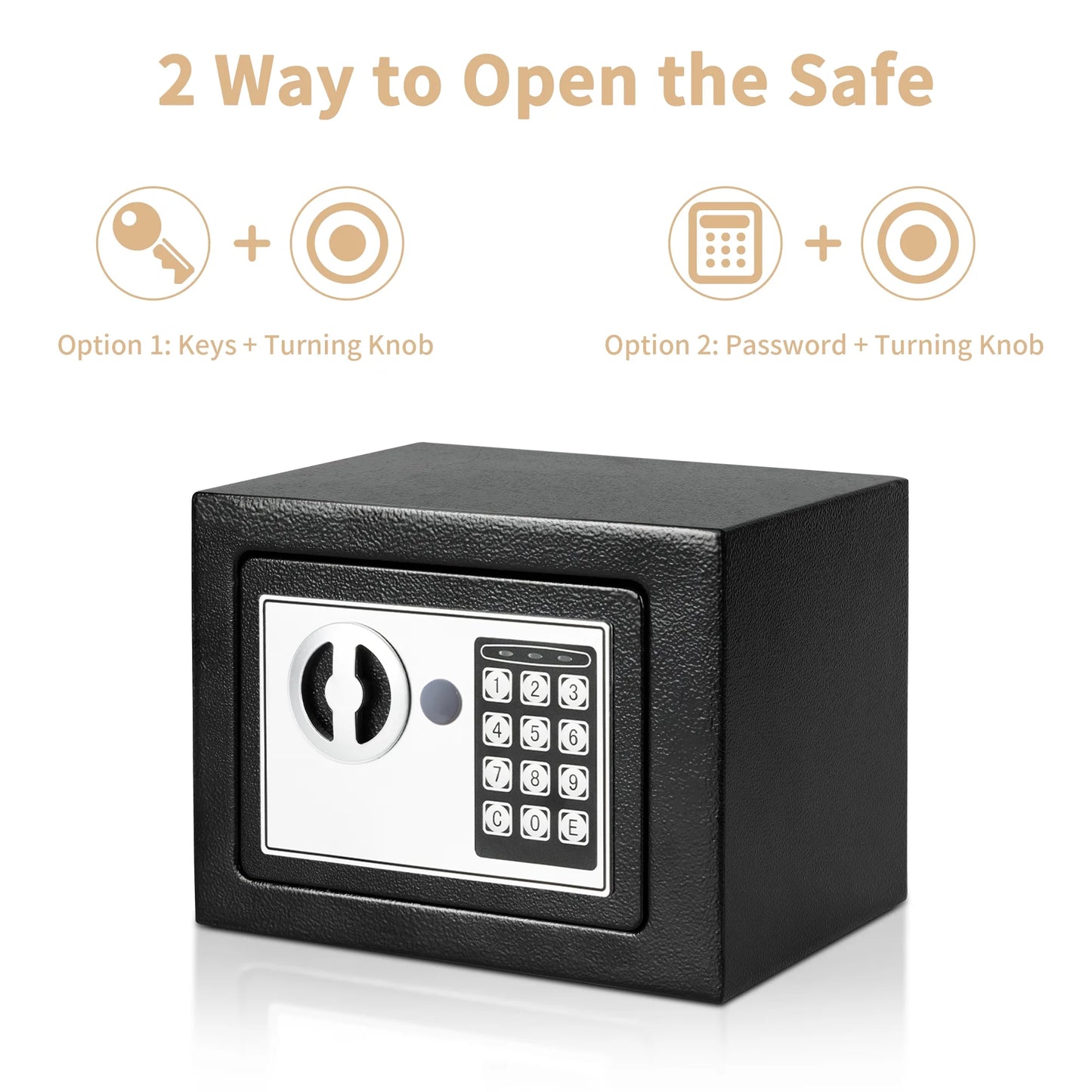 0.2 Cubic Feet Electronic Digital Safe Box, Steel Money Safe Box for Home with Fireproof Money Bag for Cash Safe Hidden