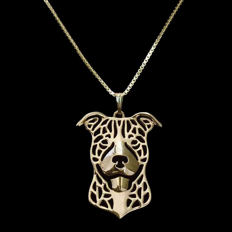 Lovers' Alloy Pet Dog Necklaces Women'S Pitbull Pendant Necklaces Drop Shipping