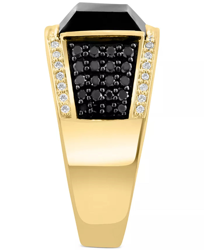 EFFY® Men'S Onyx & Diamond (3/4 Ct. T.W.) Ring in 14K Gold