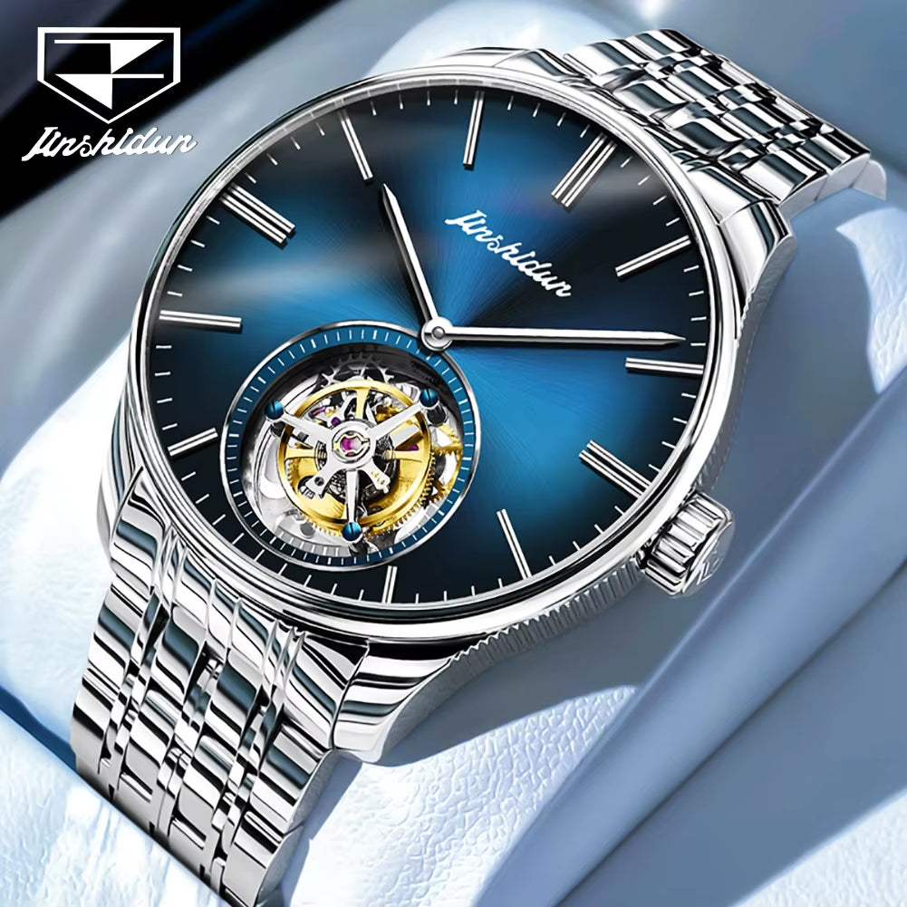 Tourbillon Watch Men'S Watch Sapphire Mirror Stainless Steel 50M Waterproof Original Automatic Mechanical Watch for Men