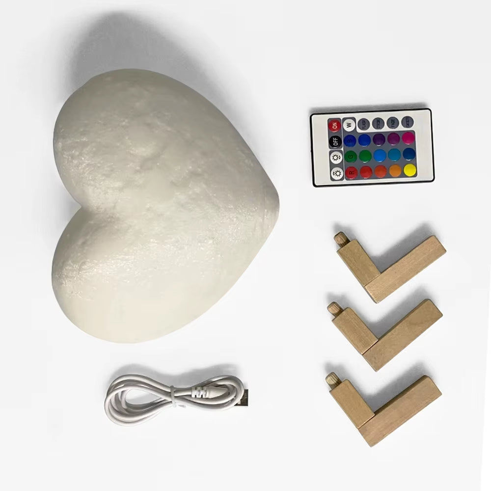 Dropshipping Customized Love Night Light 3D DIY Moon Night Lamp for Valentine'S Day Gift Text & Photo USB Rechargeab Heart Shape