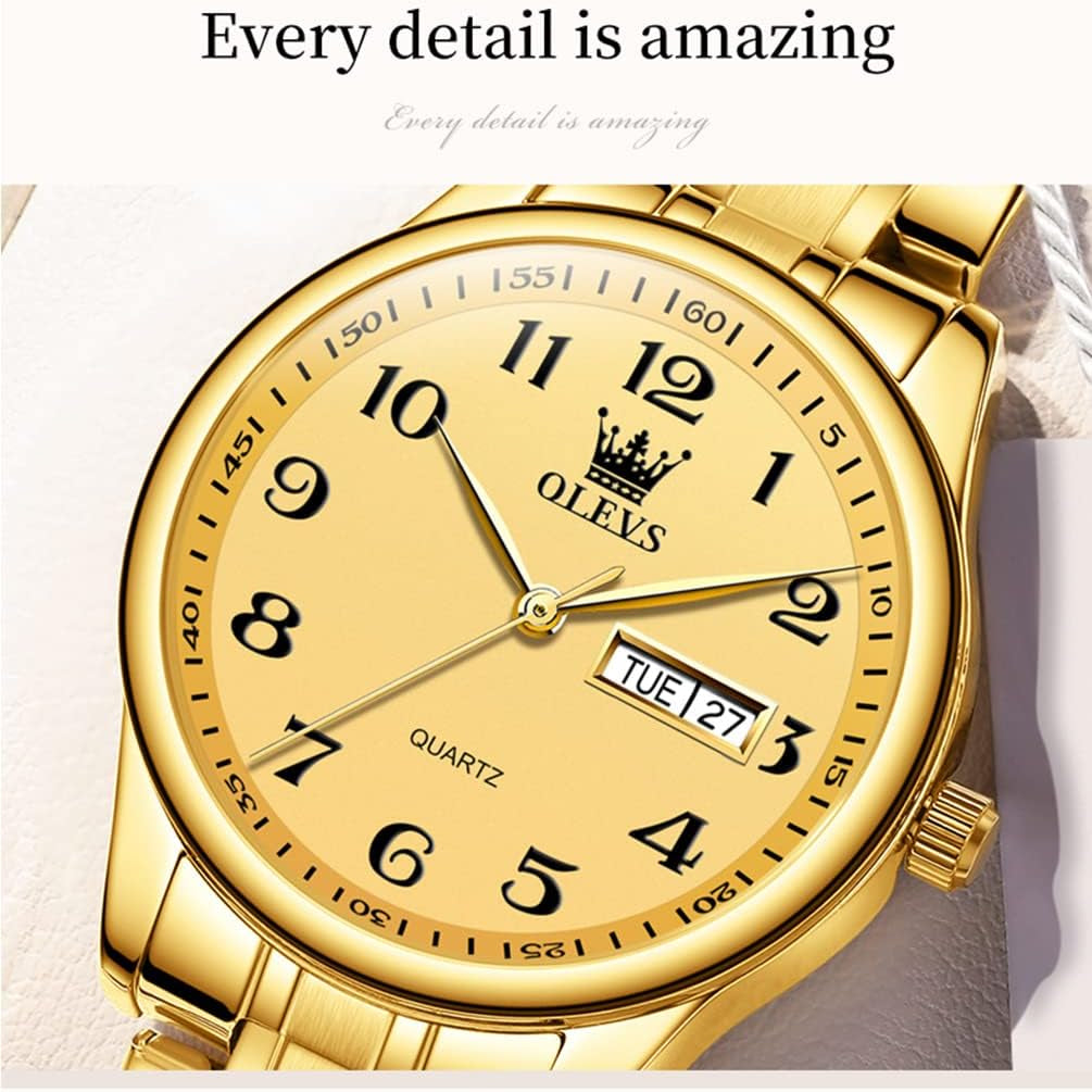Women Watches Gold Silver Stainless Steel Waterproof Analog Large Easy Reader Day Date Ladies Wrist Watches