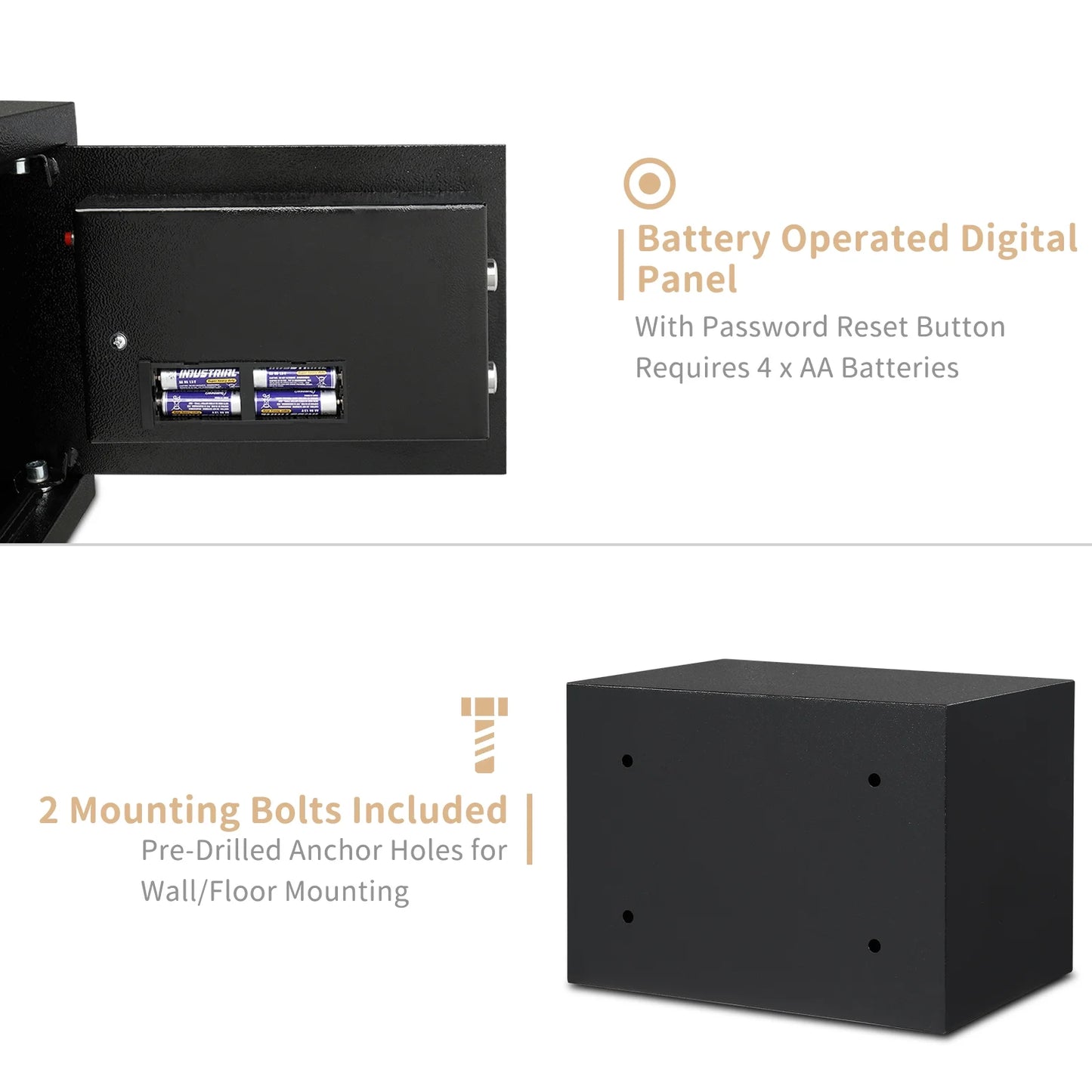 Safe Box 0.57 Cubic Feet Electronic Digital Safety Box, Keypad Lock Box, Office Hotel Home Safes