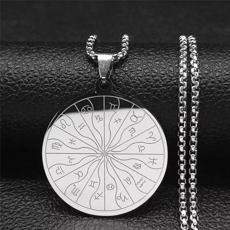Seven Archangels Amulet Stainless Steel Necklaces Men Seal of Solomon Talisman Necklace Protection Jewelry Collar Hombre N1162S2