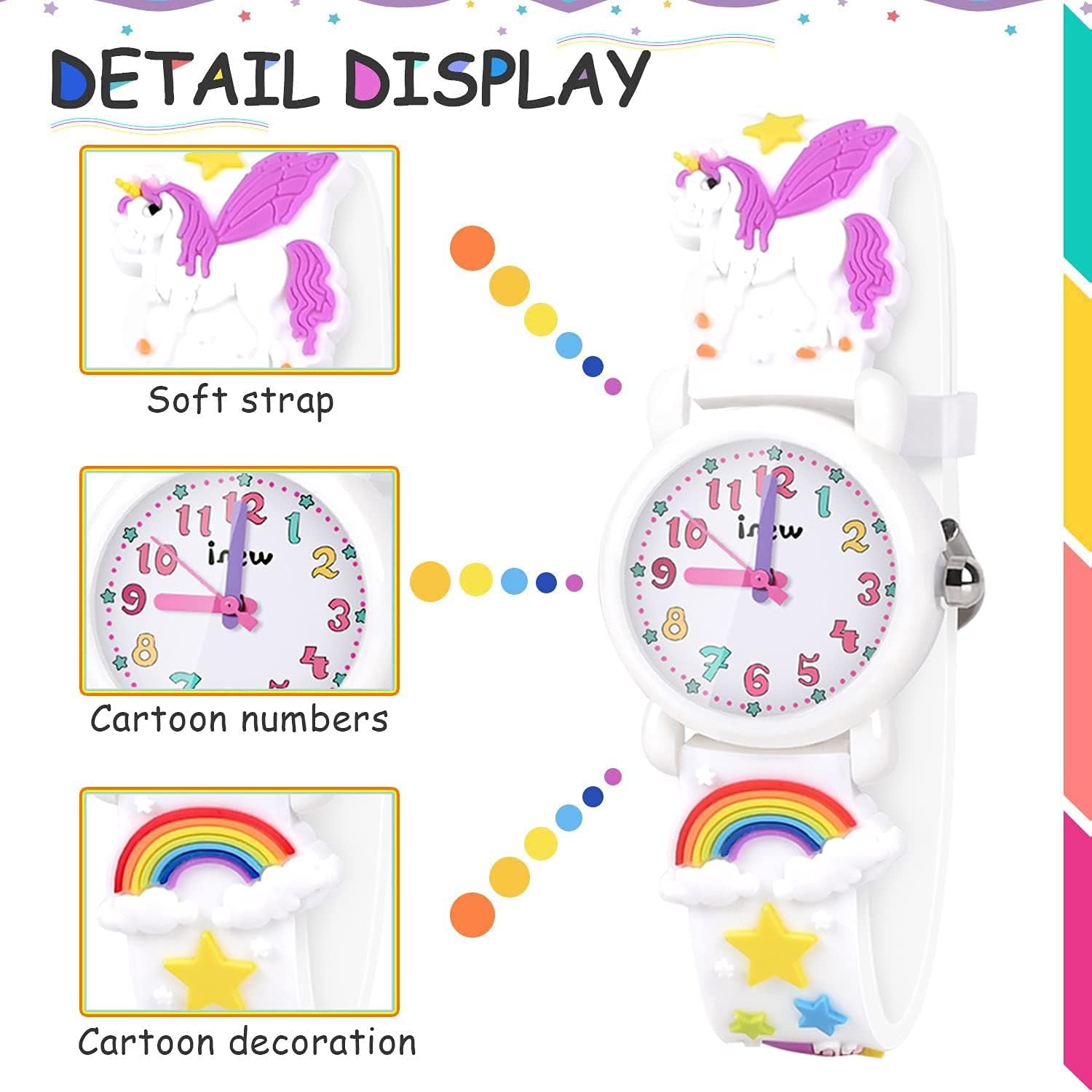 Girls Watch - 3D Cartoon Waterproof Toddler Watch, Gifts for Girls Age 2-8 Toys for 3 4 5 6 7 Year Old Girls - Kids Gifts