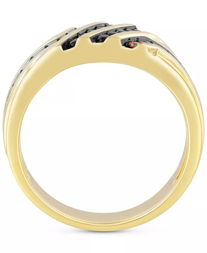 Men'S Black & Brown Diamond Ring (1/2 Ct. T.W.) in 10K Gold