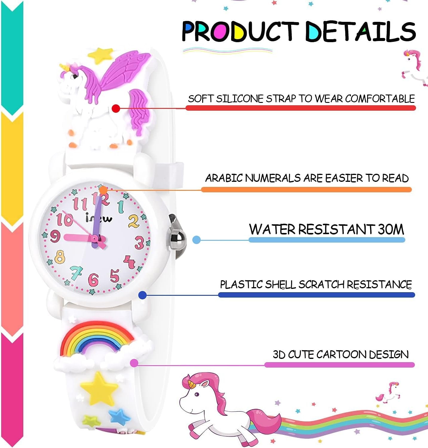 Girls Watch - 3D Cartoon Waterproof Toddler Watch, Gifts for Girls Age 2-8 Toys for 3 4 5 6 7 Year Old Girls - Kids Gifts
