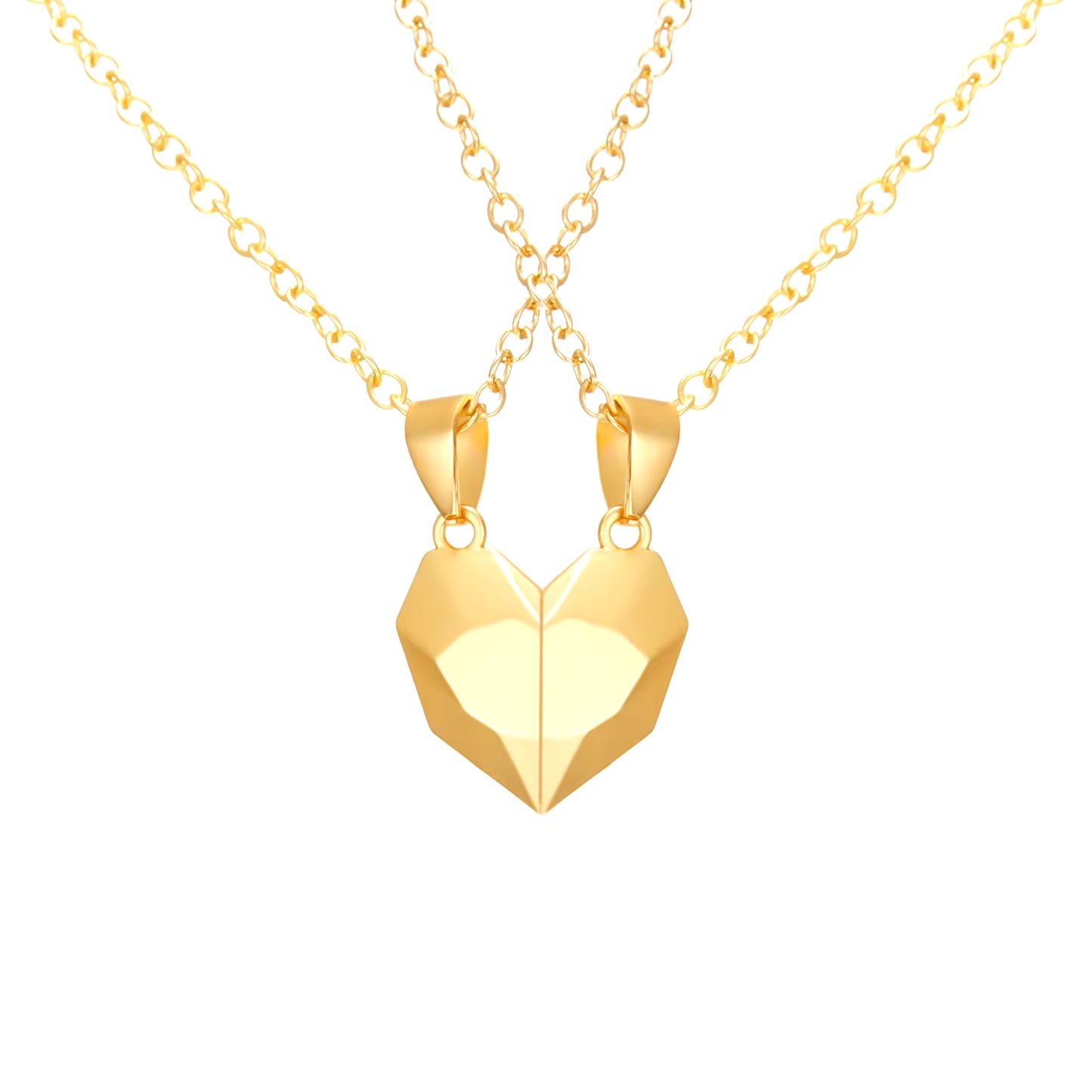 Korean Fashion Magnetic Couple Necklace for Lovers Gothic Punk Heart Pendant Necklace for Men Women Necklaces Party Gift Jewelry