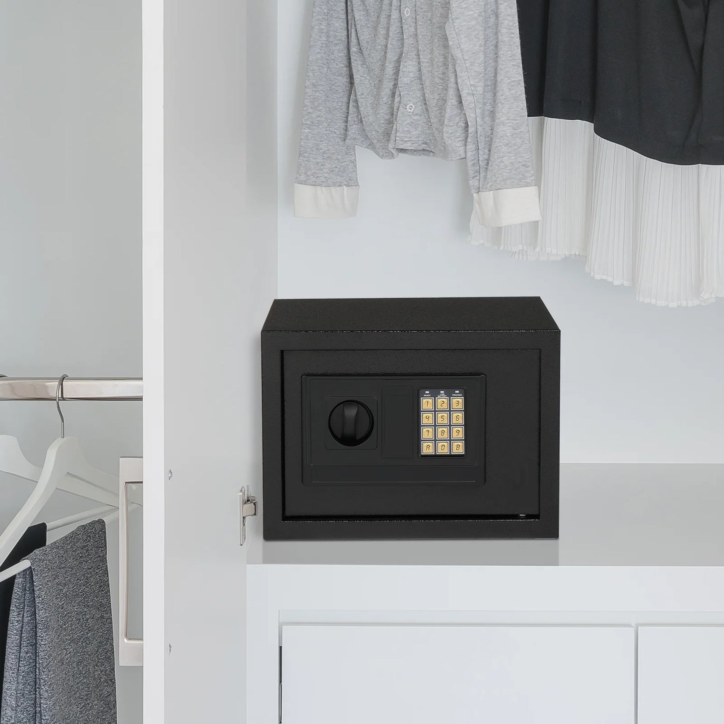 Safe Box 0.57 Cubic Feet Electronic Digital Safety Box, Keypad Lock Box, Office Hotel Home Safes