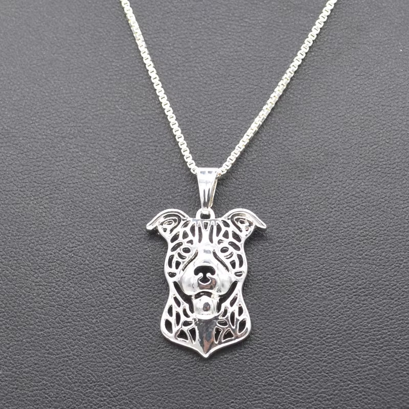 Lovers' Alloy Pet Dog Necklaces Women'S Pitbull Pendant Necklaces Drop Shipping