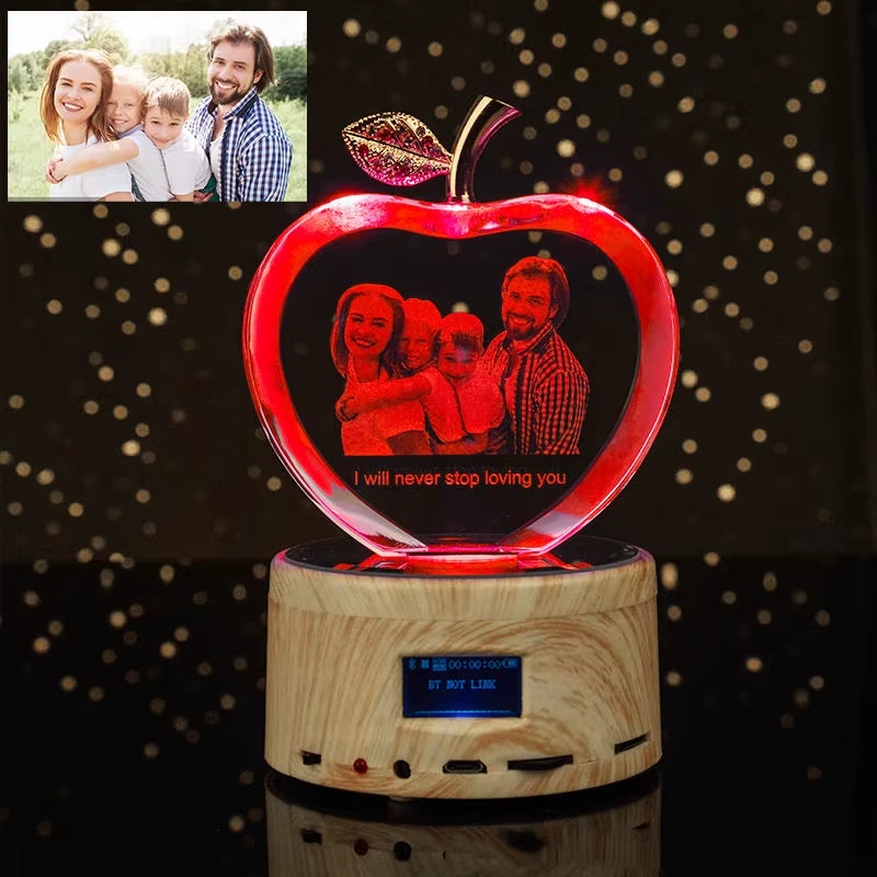 Rgb Lamp Love Crystal Custom 3D Laser Etched Photo Frame Engrave Crystal Glass Wedding Birthday Gift for Mom and Wife Lover