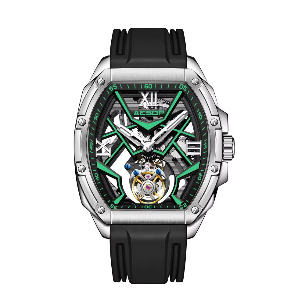 7059 Tourbillon Movement Watch for Man Skeleton Sapphire Luminous Men'S Manual Mechanical 50M Waterproof Watches RICHARD