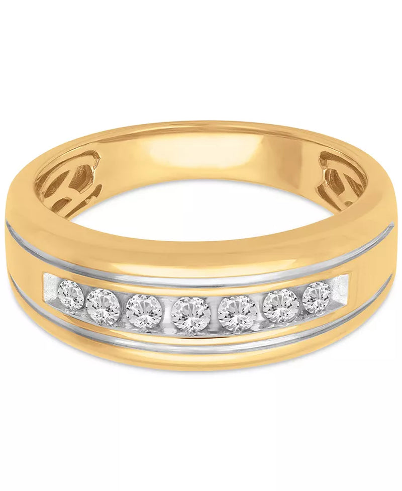 Men'S Diamond Channel-Set Band (1/3 Ct. T.W.) in 10K Gold
