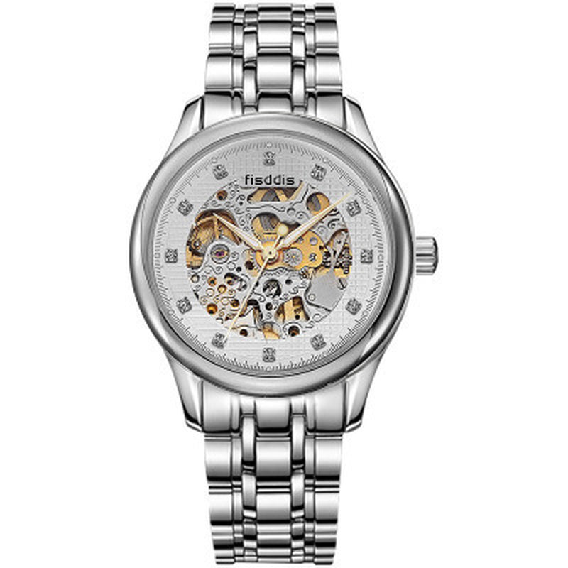 New Foreign Trade Luminous Mechanical Watches, Automatic Hollowing, Men'S Fashion Trend, Steel Machinery Watches