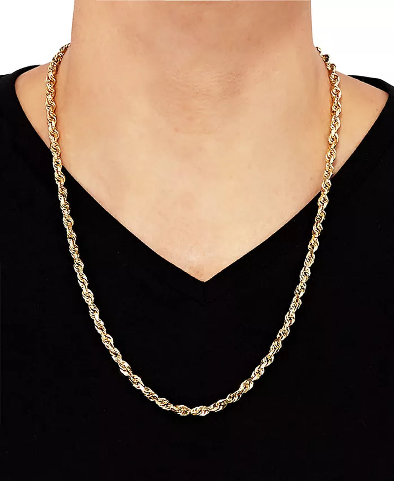Men'S Glitter Rope 24" Chain Necklace (4.5Mm) in 14K Gold