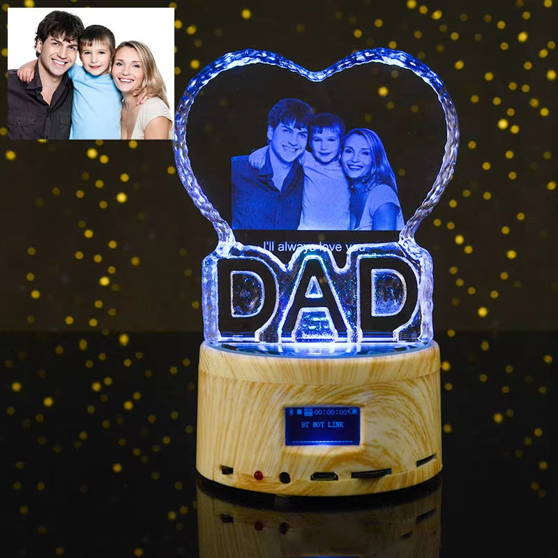 Rgb Lamp Love Crystal Custom 3D Laser Etched Photo Frame Engrave Crystal Glass Wedding Birthday Gift for Mom and Wife Lover
