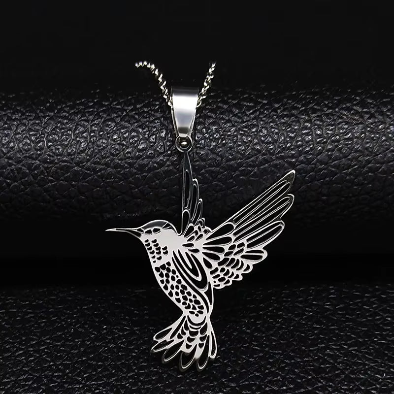 Hummingbird Pendant Stainless Steel Necklaces for Women Bird Necklace Hummingbird Colibri Jewelry Acero Inoxidable Joyeria N742