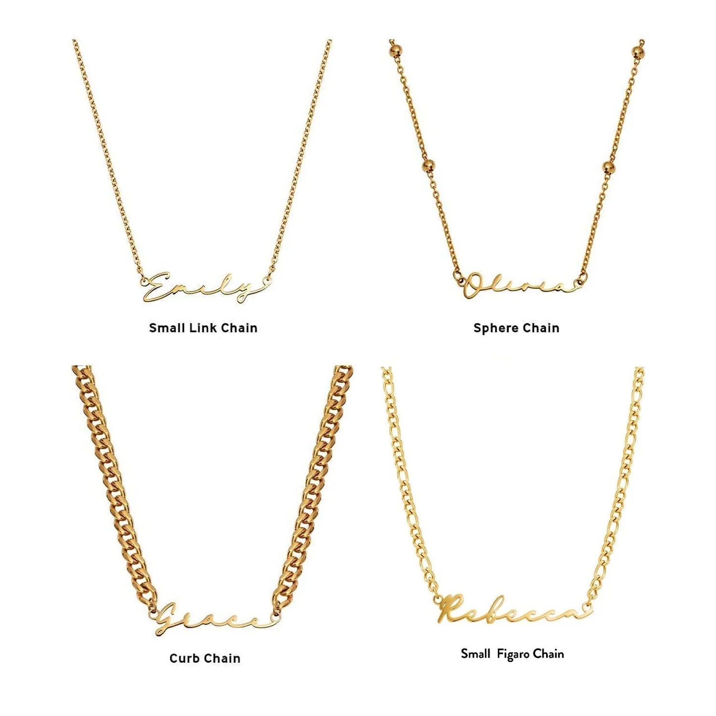 Signature Name Necklace (Gold)