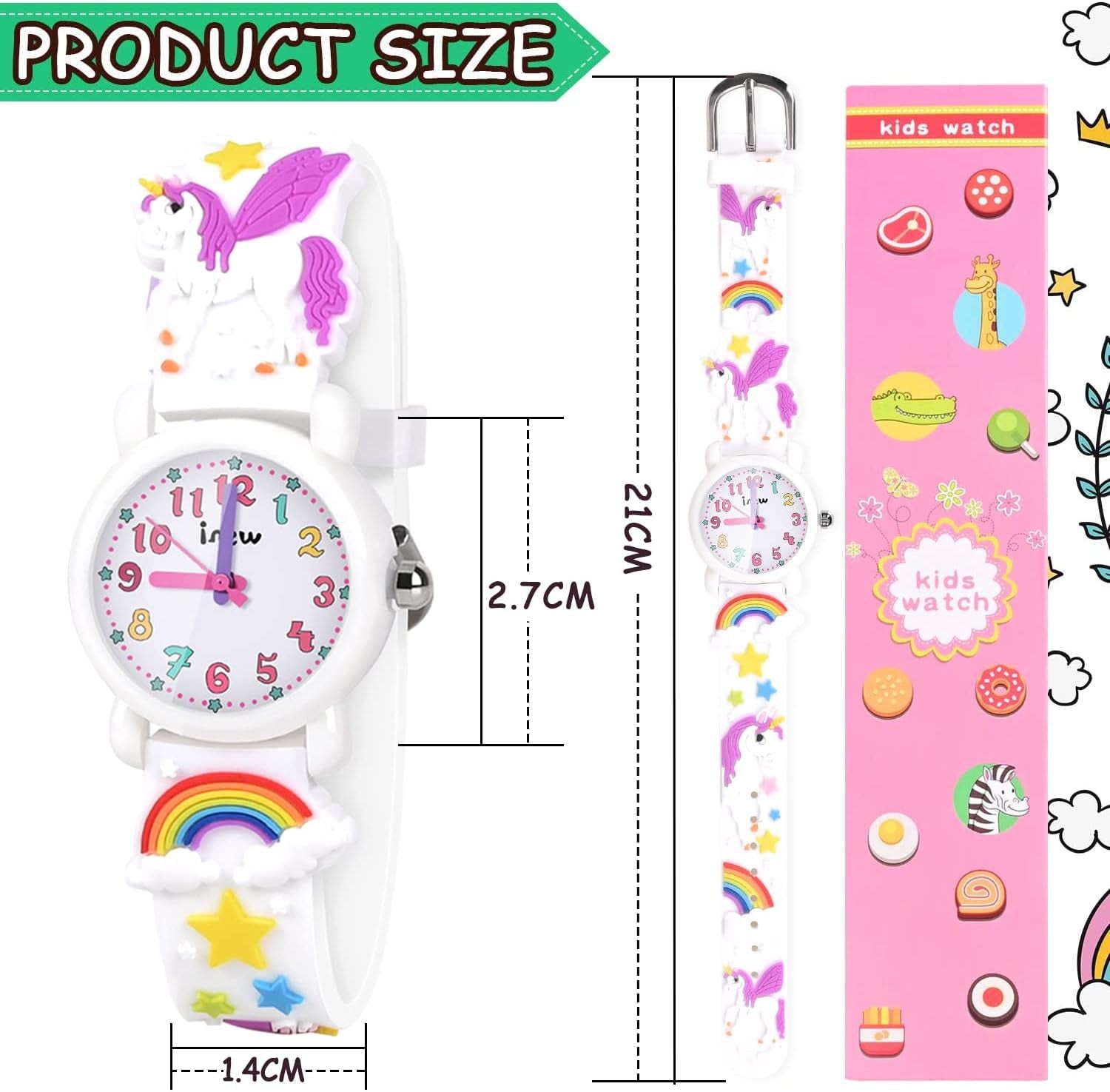 Girls Watch - 3D Cartoon Waterproof Toddler Watch, Gifts for Girls Age 2-8 Toys for 3 4 5 6 7 Year Old Girls - Kids Gifts