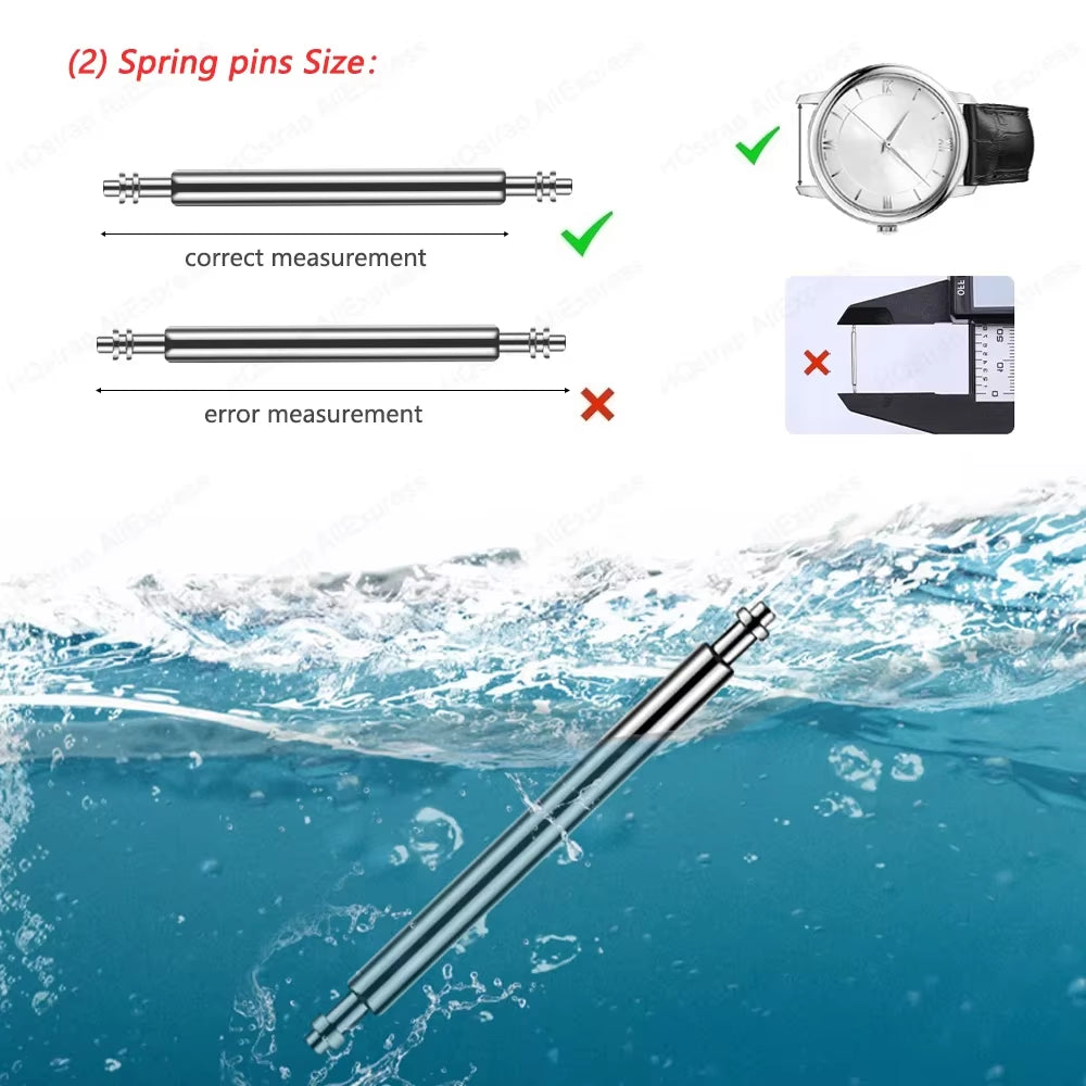 20Pcs Watch Band Spring Pins 22Mm 20Mm 18Mm 16Mm 19Mm 24Mm 26Mm Metal Spring Bars Strap Link Pins Repair Tool 1.5Mm 1.8Mm 2.0Mm