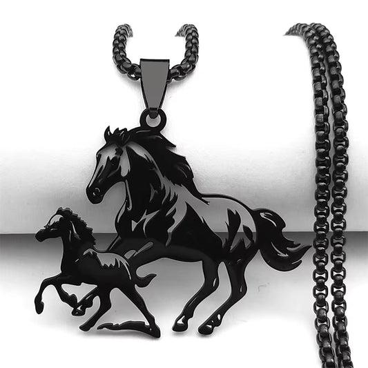 Horse Head Pendant Necklace for Women/Men Stainless Steel Animal Accessories Chain Necklaces Gift Jewelry Colar Masculino N2026