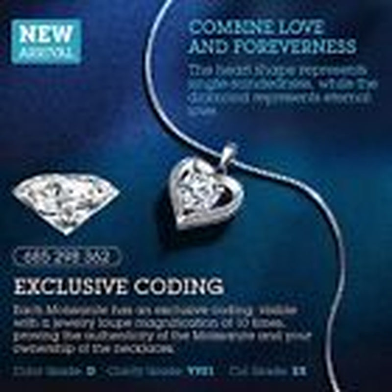 Heart Pendant Necklace Gifts for Wife, Engraved 'I LOVE YOU' Gift 2.0 Carats