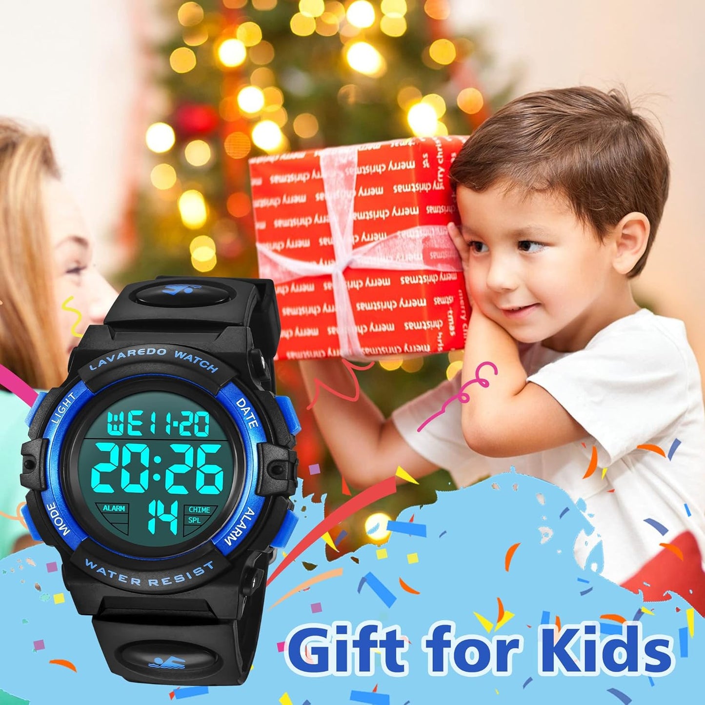 Kids Watch,Boys Watch for 3-15 Year Old Boys,Digital Sport Outdoor Multifunctional Chronograph LED 50 M Waterproof Alarm Calendar Analog Watch for Children with Silicone Band,Kids Gift
