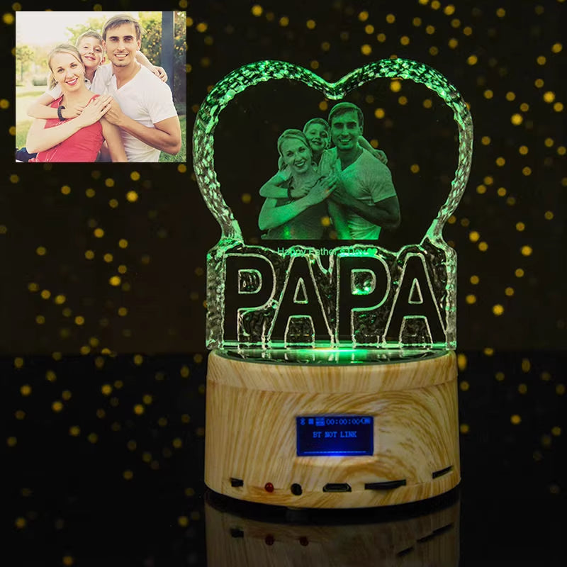 Rgb Lamp Love Crystal Custom 3D Laser Etched Photo Frame Engrave Crystal Glass Wedding Birthday Gift for Mom and Wife Lover