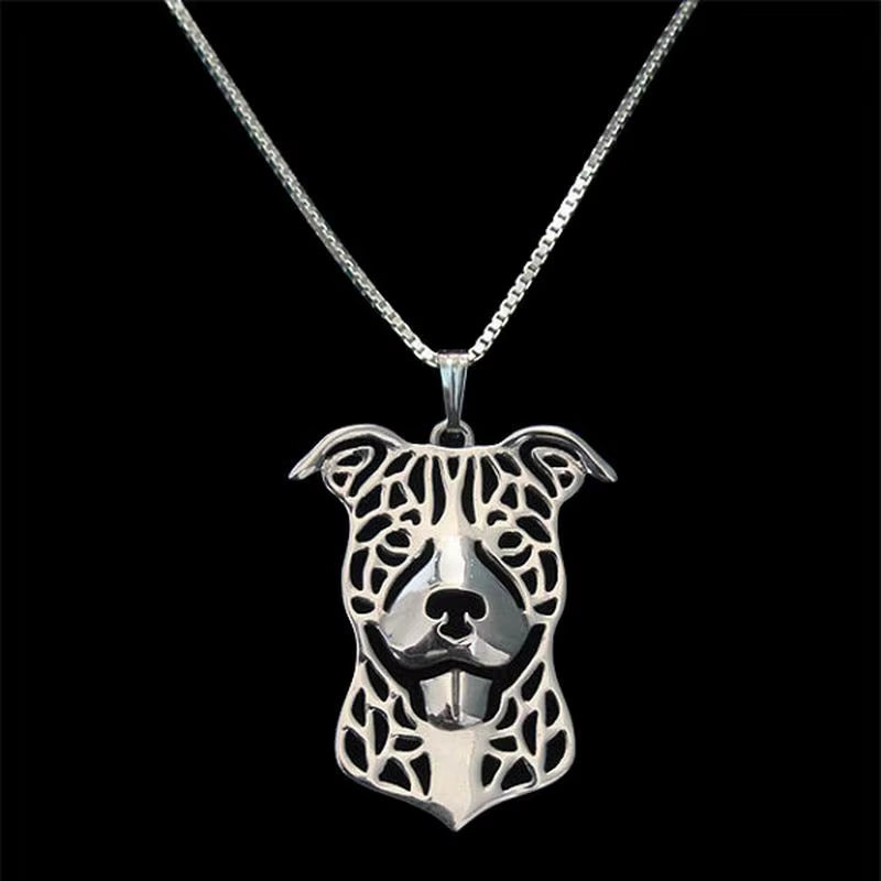 Lovers' Alloy Pet Dog Necklaces Women'S Pitbull Pendant Necklaces Drop Shipping