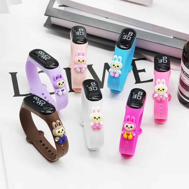 Cartoon Fashion Watches Labubuchildren'S Watch Electronic Digital LED Display Watches Waterproof Holiday Gift Kids Watches