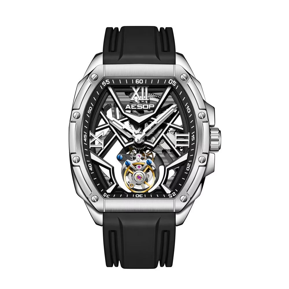 7059 Tourbillon Movement Watch for Man Skeleton Sapphire Luminous Men'S Manual Mechanical 50M Waterproof Watches RICHARD