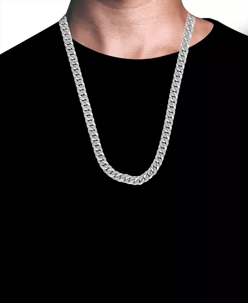 Men'S Diamond Curb Link Chain 22" Statement Necklace (5 Ct. T.W.) in Sterling Silver or 14K Gold-Plated Sterling Silver