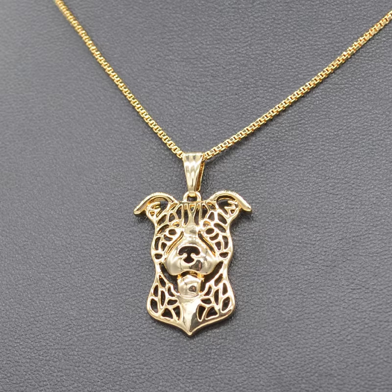 Lovers' Alloy Pet Dog Necklaces Women'S Pitbull Pendant Necklaces Drop Shipping