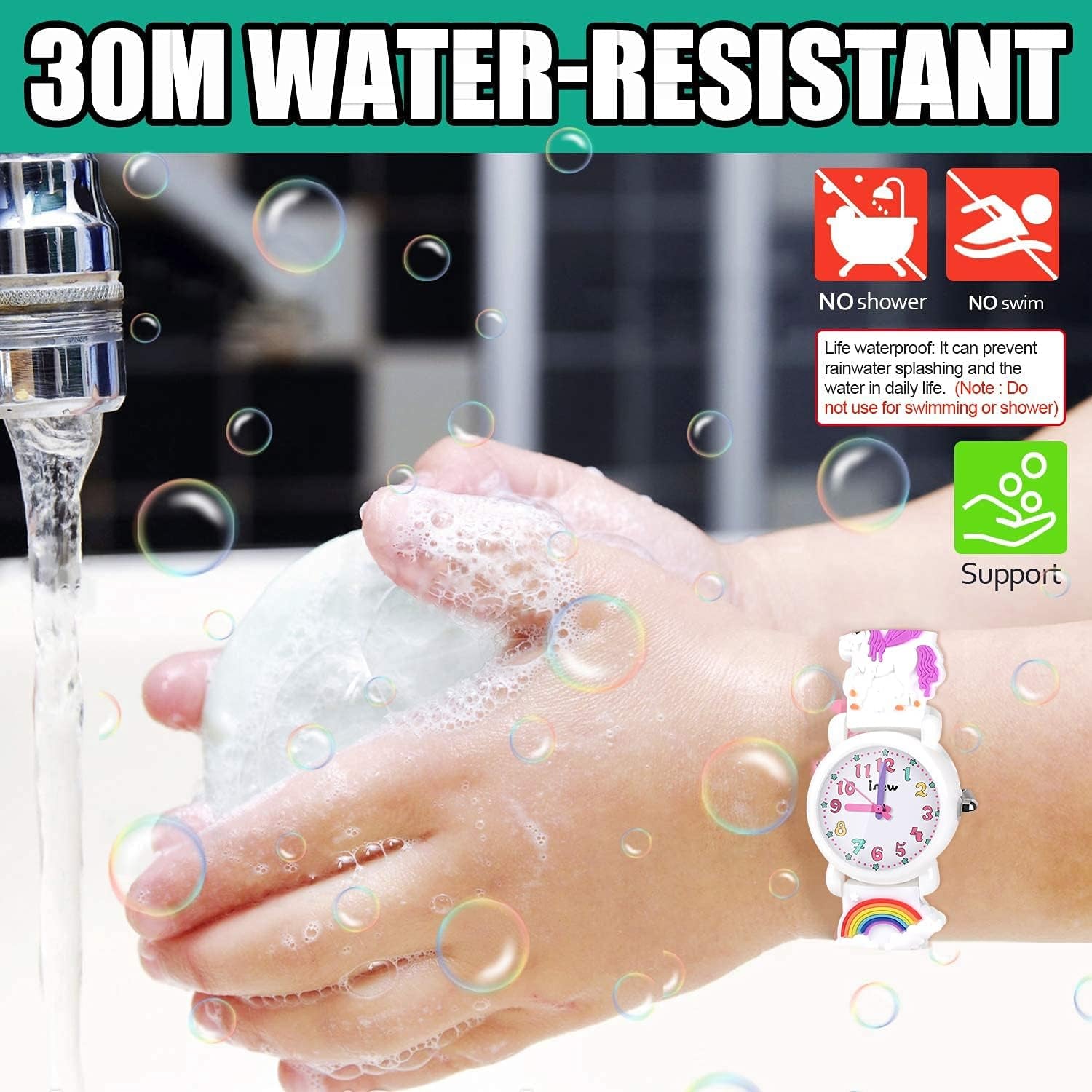 Girls Watch - 3D Cartoon Waterproof Toddler Watch, Gifts for Girls Age 2-8 Toys for 3 4 5 6 7 Year Old Girls - Kids Gifts