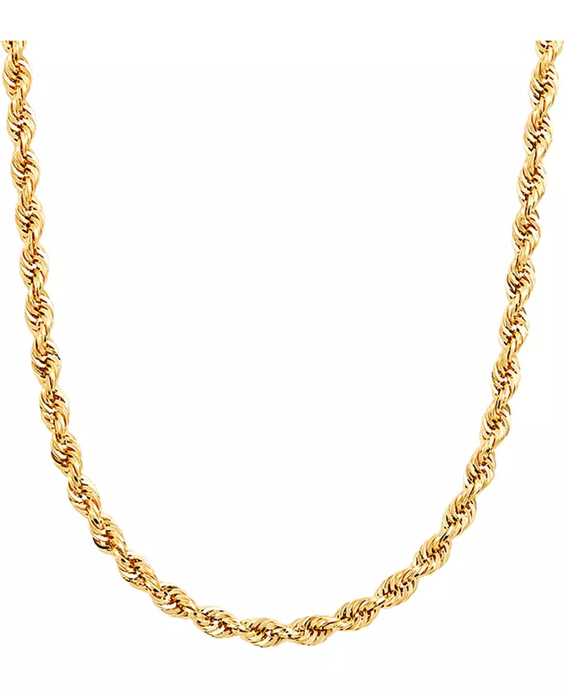 Men'S Glitter Rope 24" Chain Necklace (4.5Mm) in 14K Gold