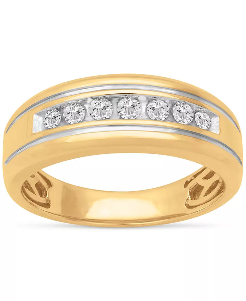 Men'S Diamond Channel-Set Band (1/3 Ct. T.W.) in 10K Gold