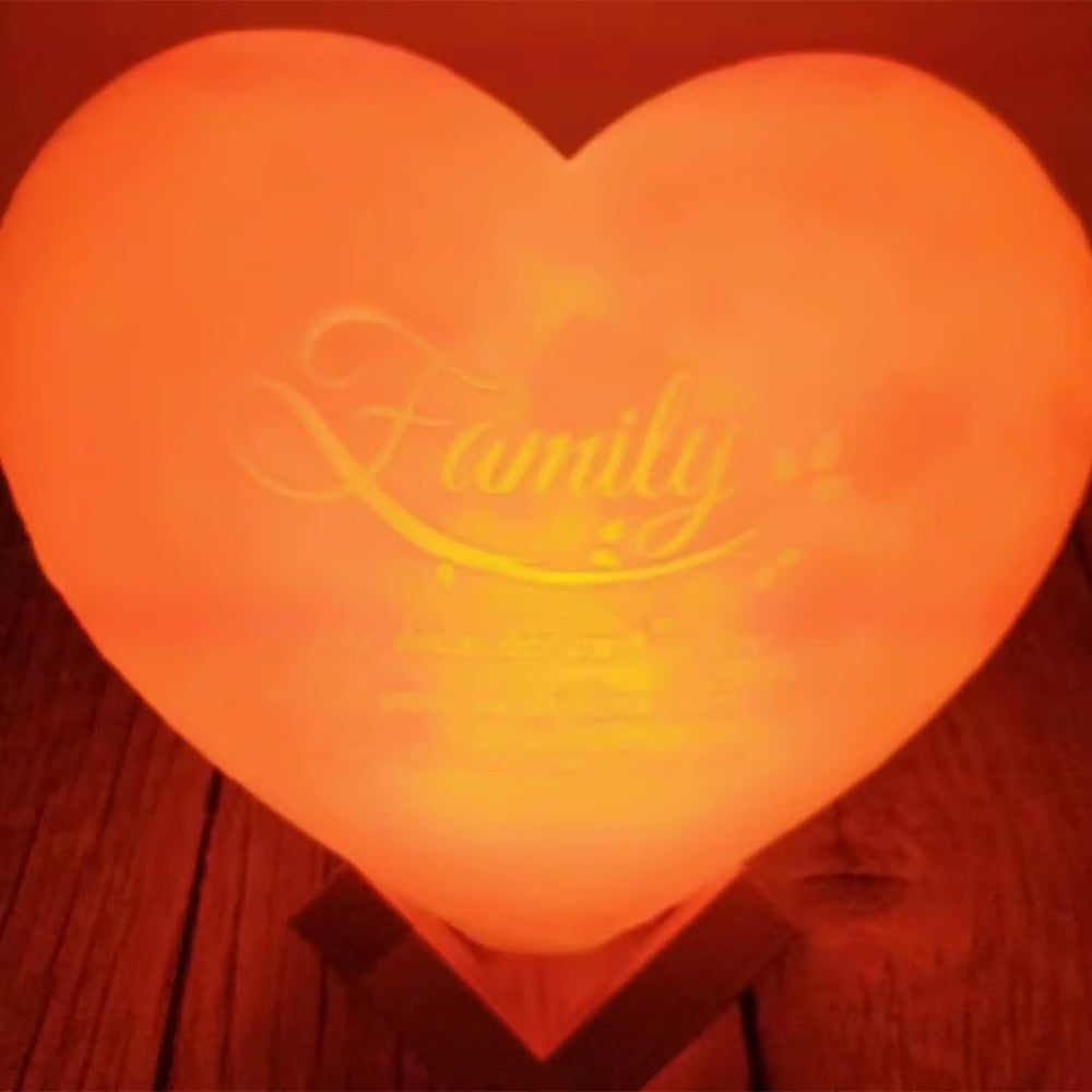 Dropshipping Customized Love Night Light 3D DIY Moon Night Lamp for Valentine'S Day Gift Text & Photo USB Rechargeab Heart Shape