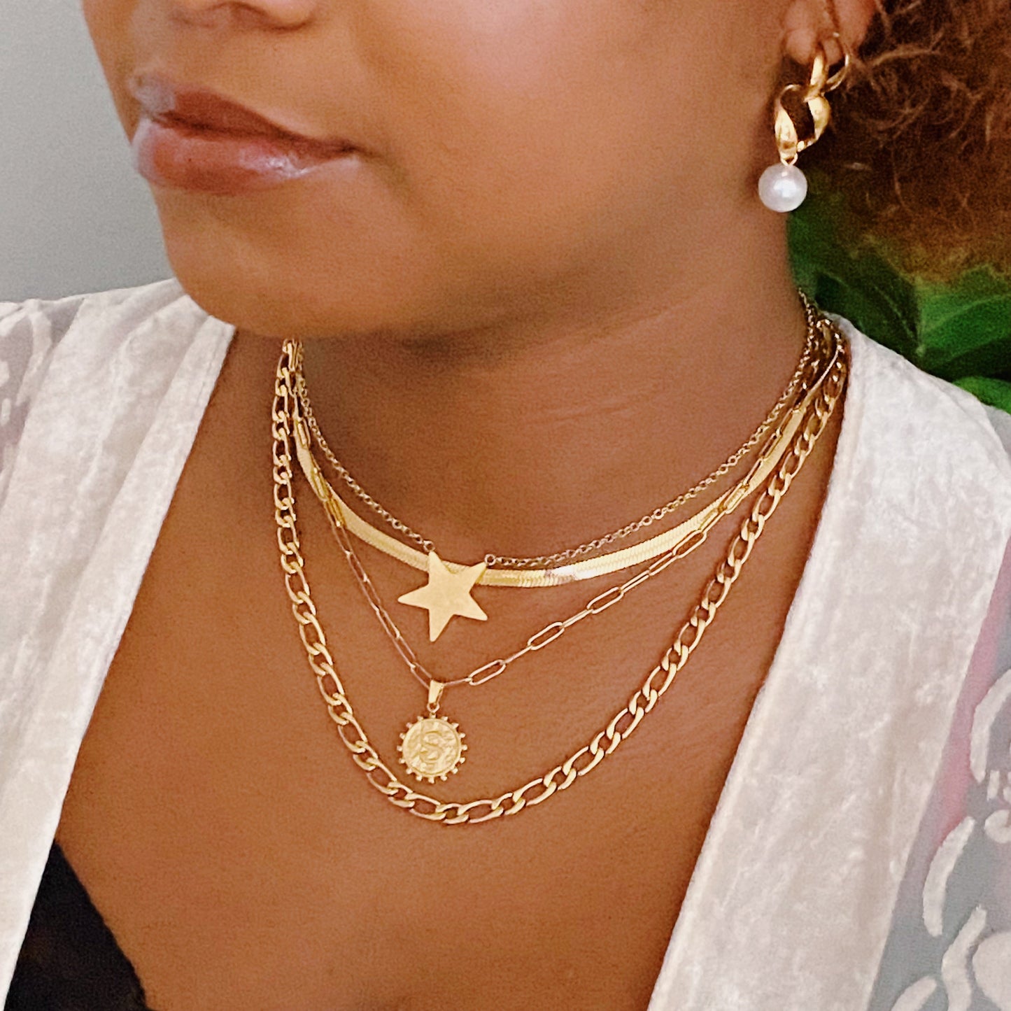 Double Chain Initial Necklace