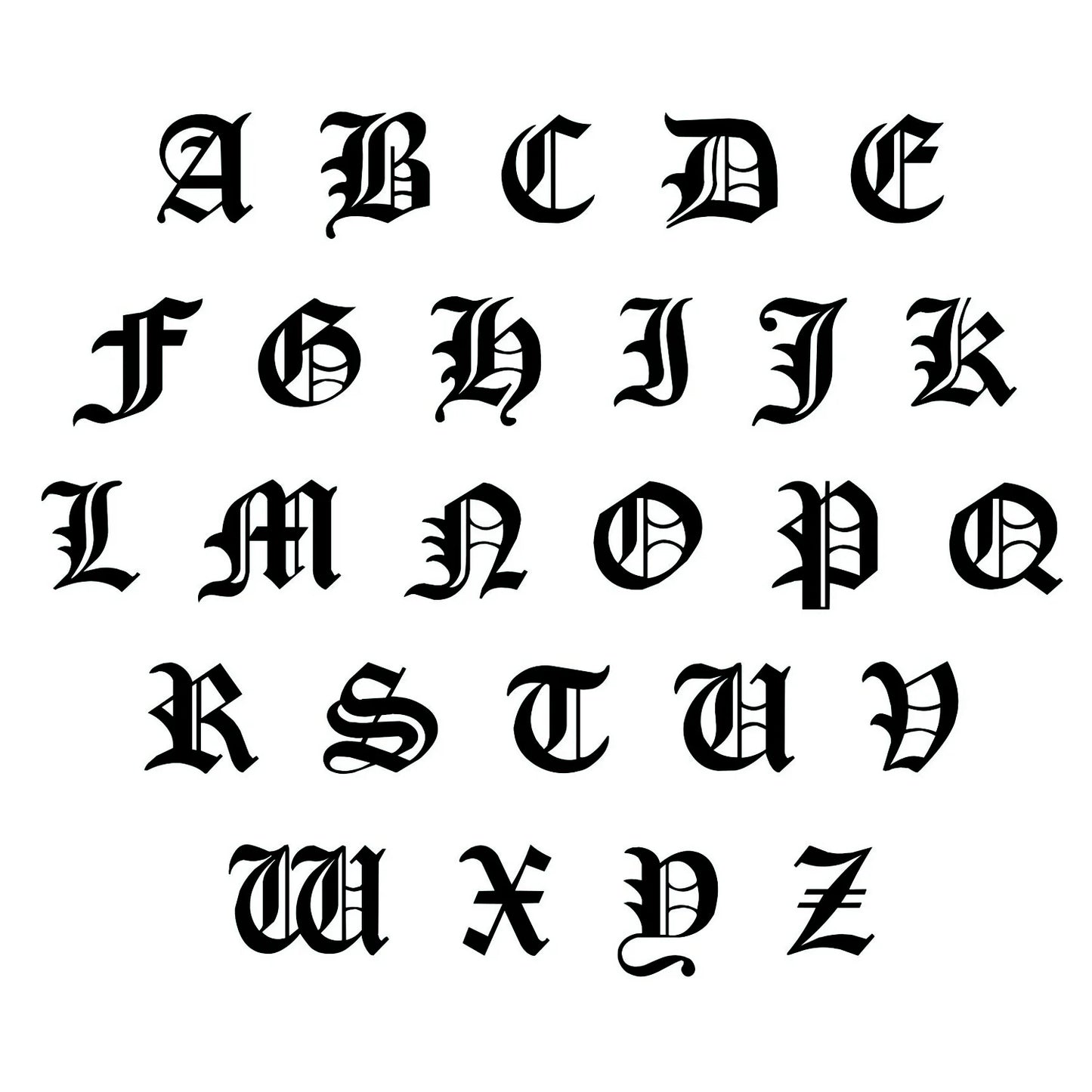 Custom Gothic Initial Necklace - 18K Gold Plated