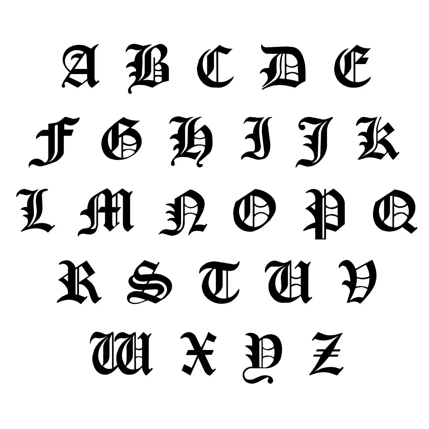 Custom Gothic Initial Necklace - 18K Gold Plated