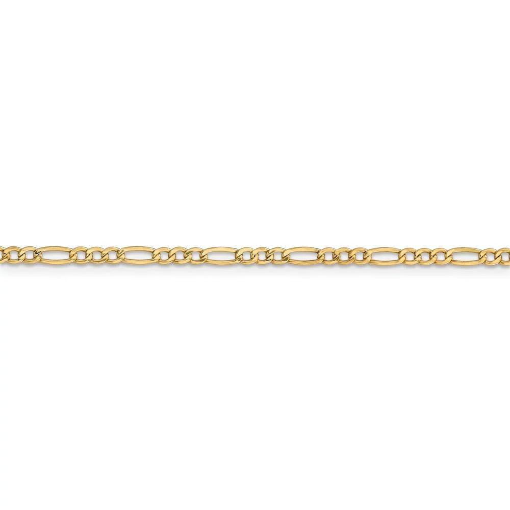14K Yellow Gold 2.50Mm Lightweight Figaro Chain, 8" - 28"