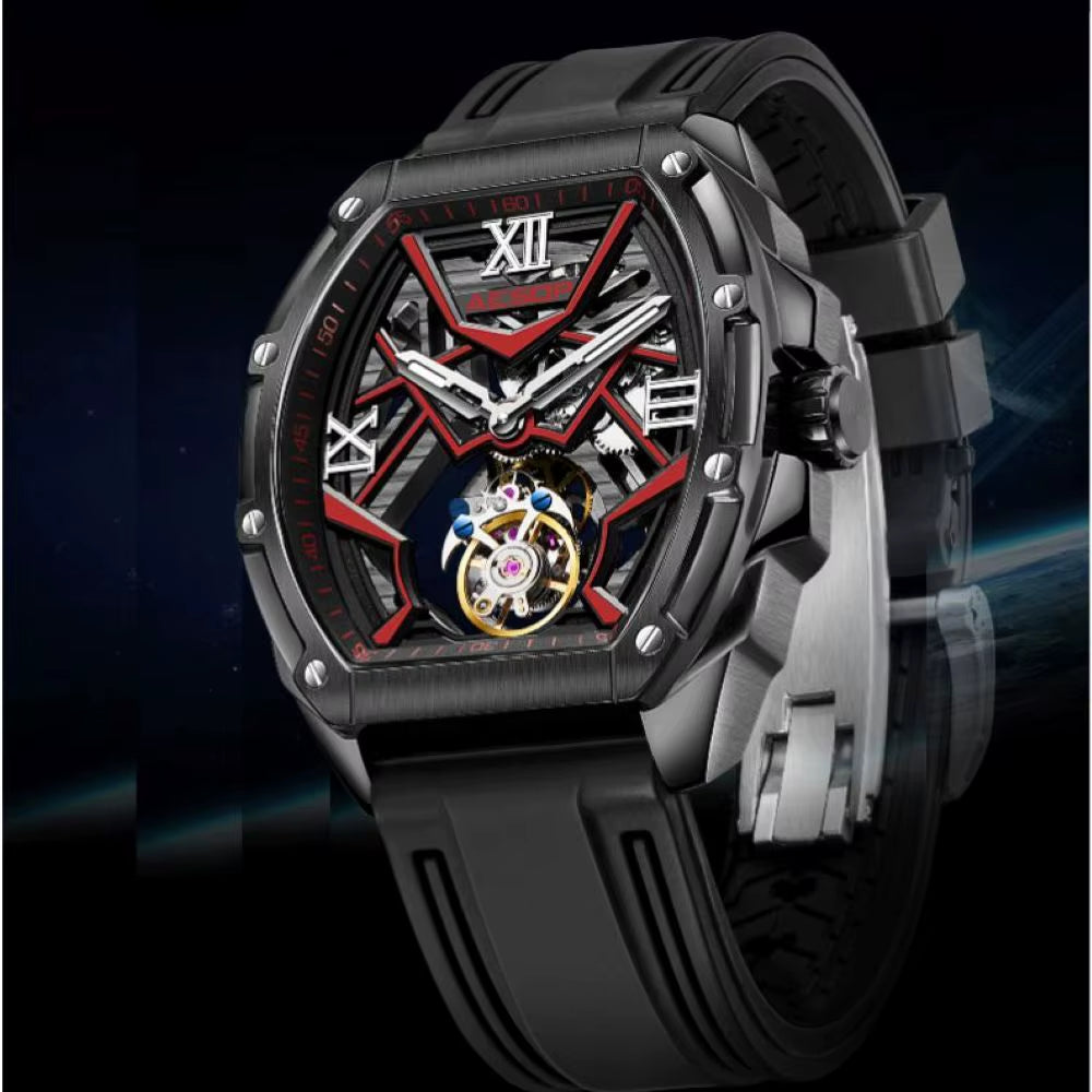 7059 Tourbillon Movement Watch for Man Skeleton Sapphire Luminous Men'S Manual Mechanical 50M Waterproof Watches RICHARD