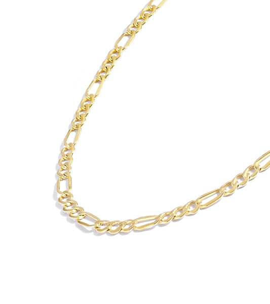 Gold Chain Necklace Collection - 14K Solid Yellow Gold Filled Figaro Chain Necklaces for Women and Men with Different Sizes (2.8Mm, 3.7Mm, 4.7Mm, 5.6Mm)