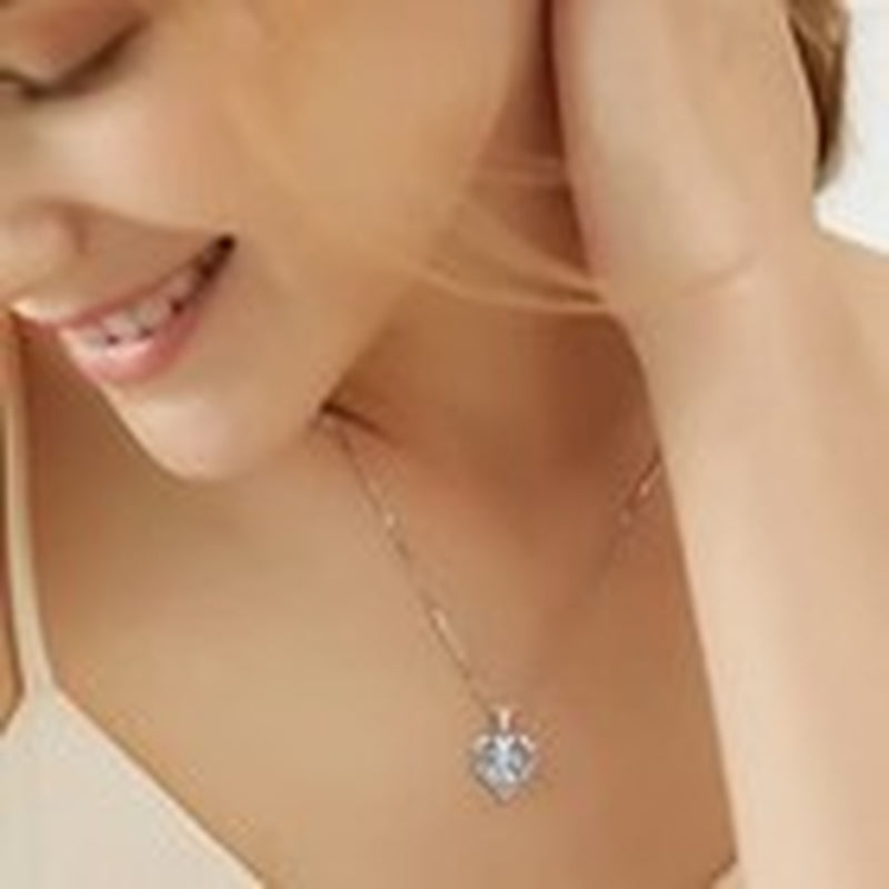 Heart Pendant Necklace Gifts for Wife, Engraved 'I LOVE YOU' Gift 2.0 Carats