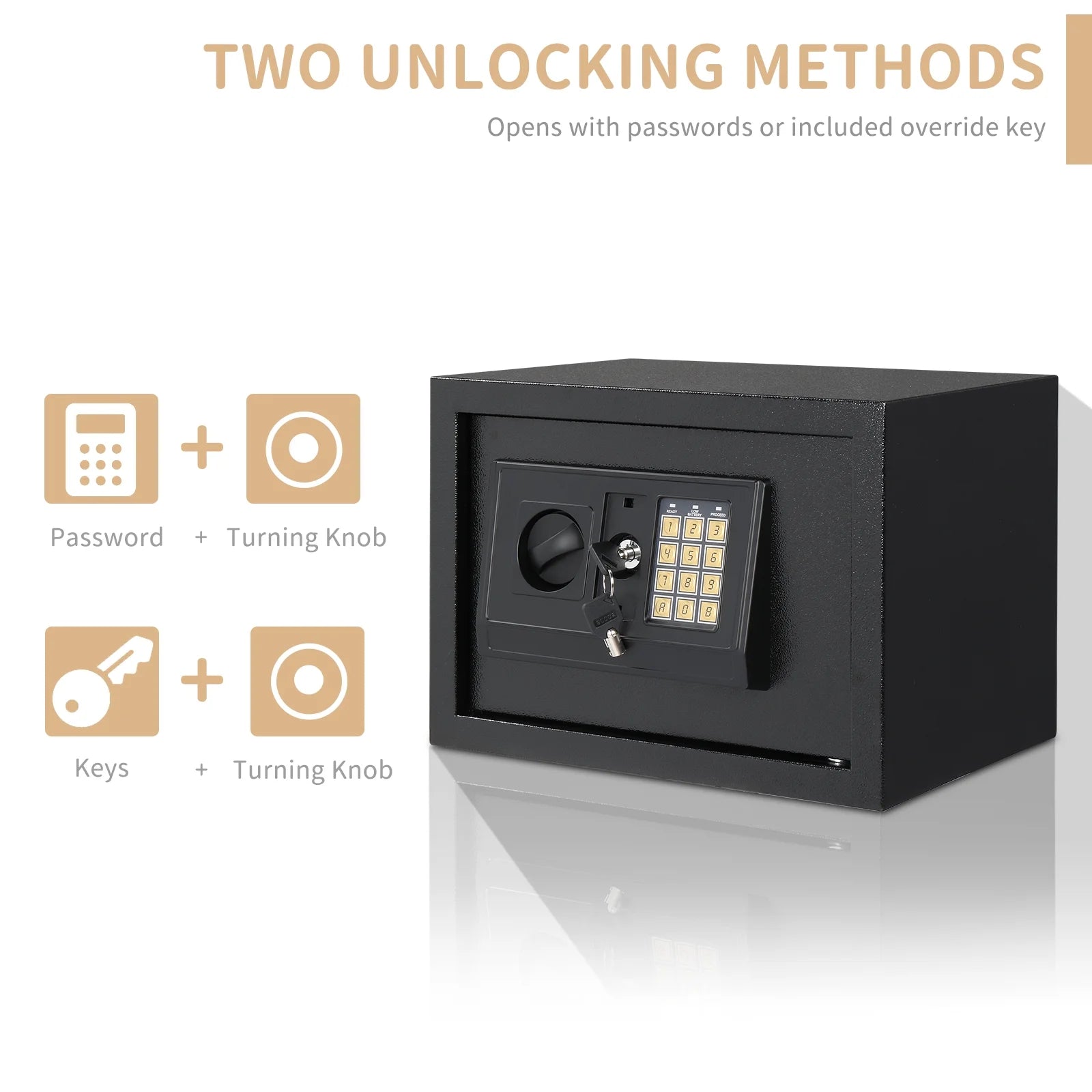 Safe Box 0.57 Cubic Feet Electronic Digital Safety Box, Keypad Lock Box, Office Hotel Home Safes