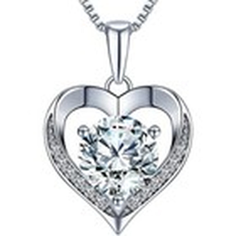 Heart Pendant Necklace Gifts for Wife, Engraved 'I LOVE YOU' Gift 2.0 Carats