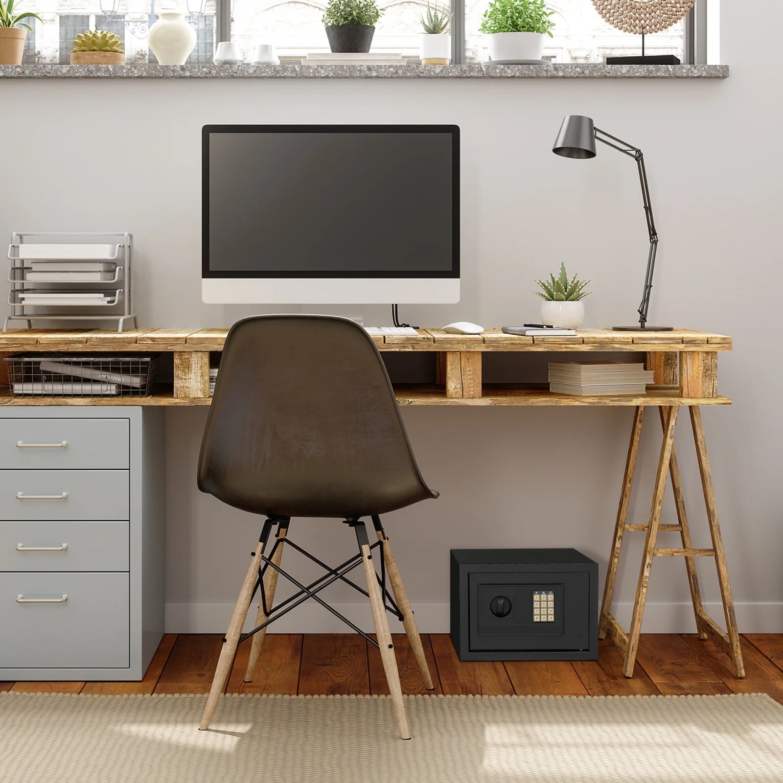 Safe Box 0.57 Cubic Feet Electronic Digital Safety Box, Keypad Lock Box, Office Hotel Home Safes