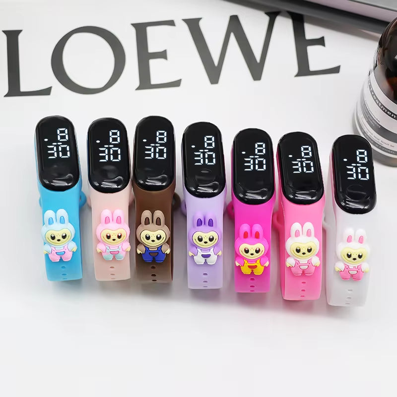 Cartoon Fashion Watches Labubuchildren'S Watch Electronic Digital LED Display Watches Waterproof Holiday Gift Kids Watches