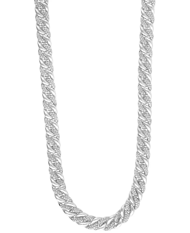 Men'S Diamond Curb Link Chain 22" Statement Necklace (5 Ct. T.W.) in Sterling Silver or 14K Gold-Plated Sterling Silver